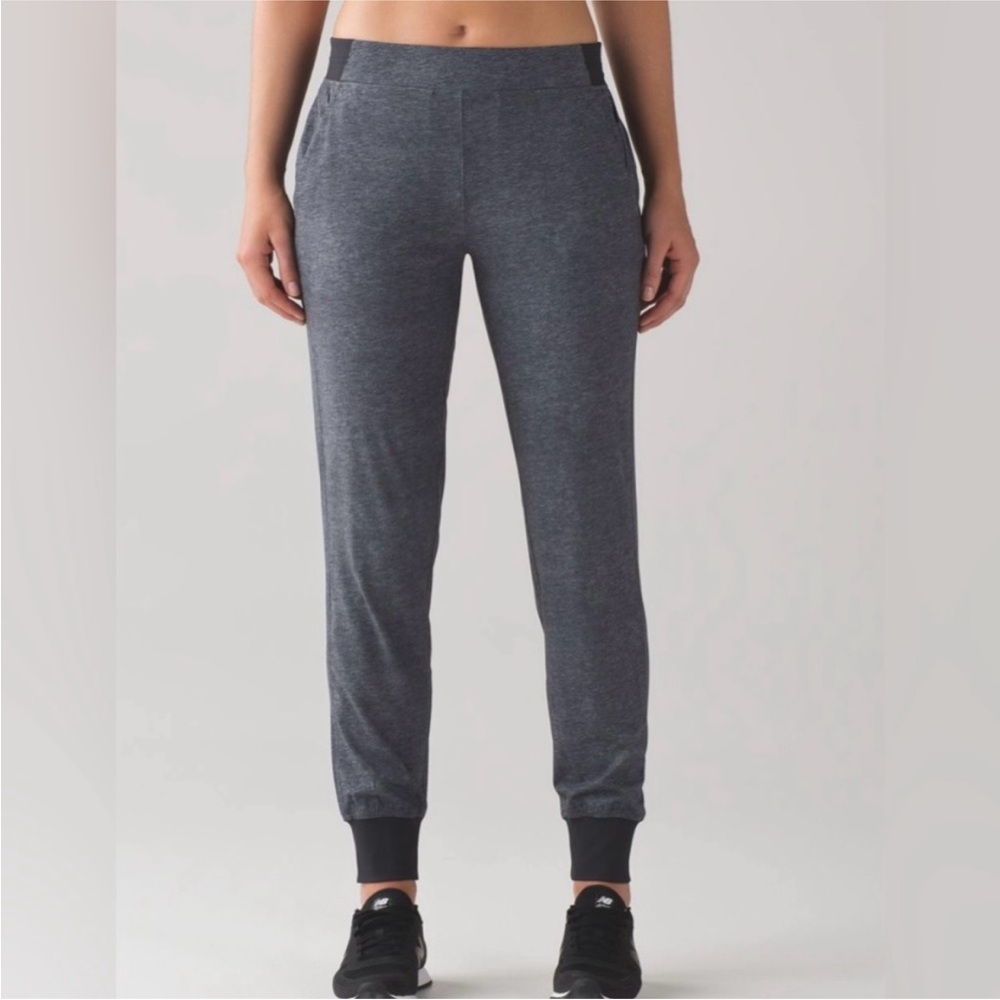 Lululemon Get Ready Joggers Charcoal Heather Grey Black Size 6